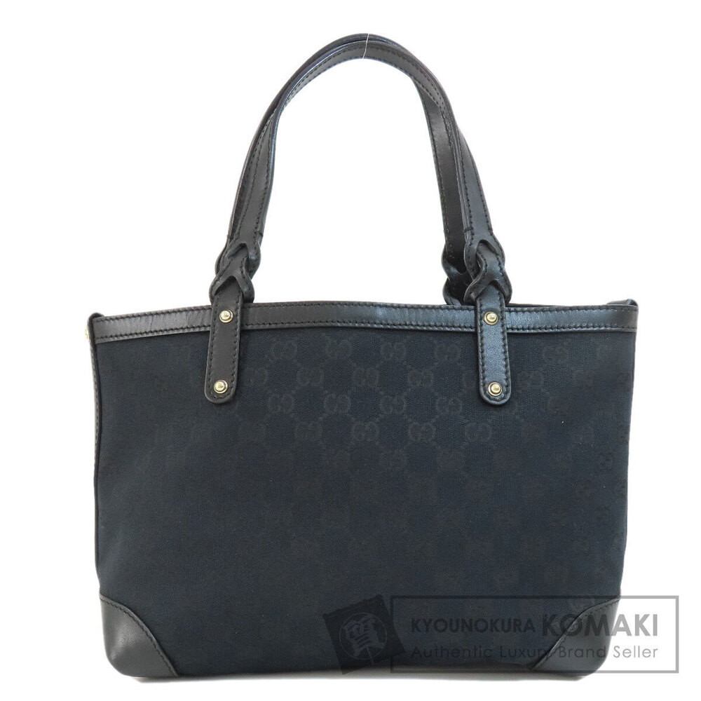 Gucci black GG canvas leather craft tote bag